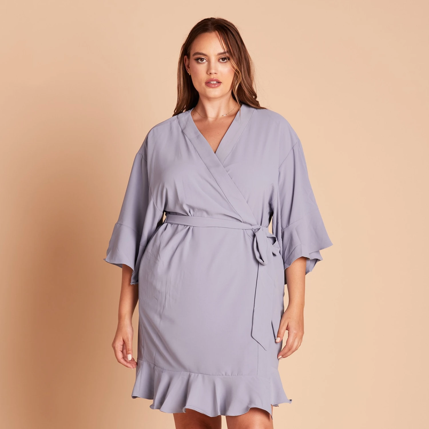 Kenny Ruffle Robe - Dusty Blue - Image 4