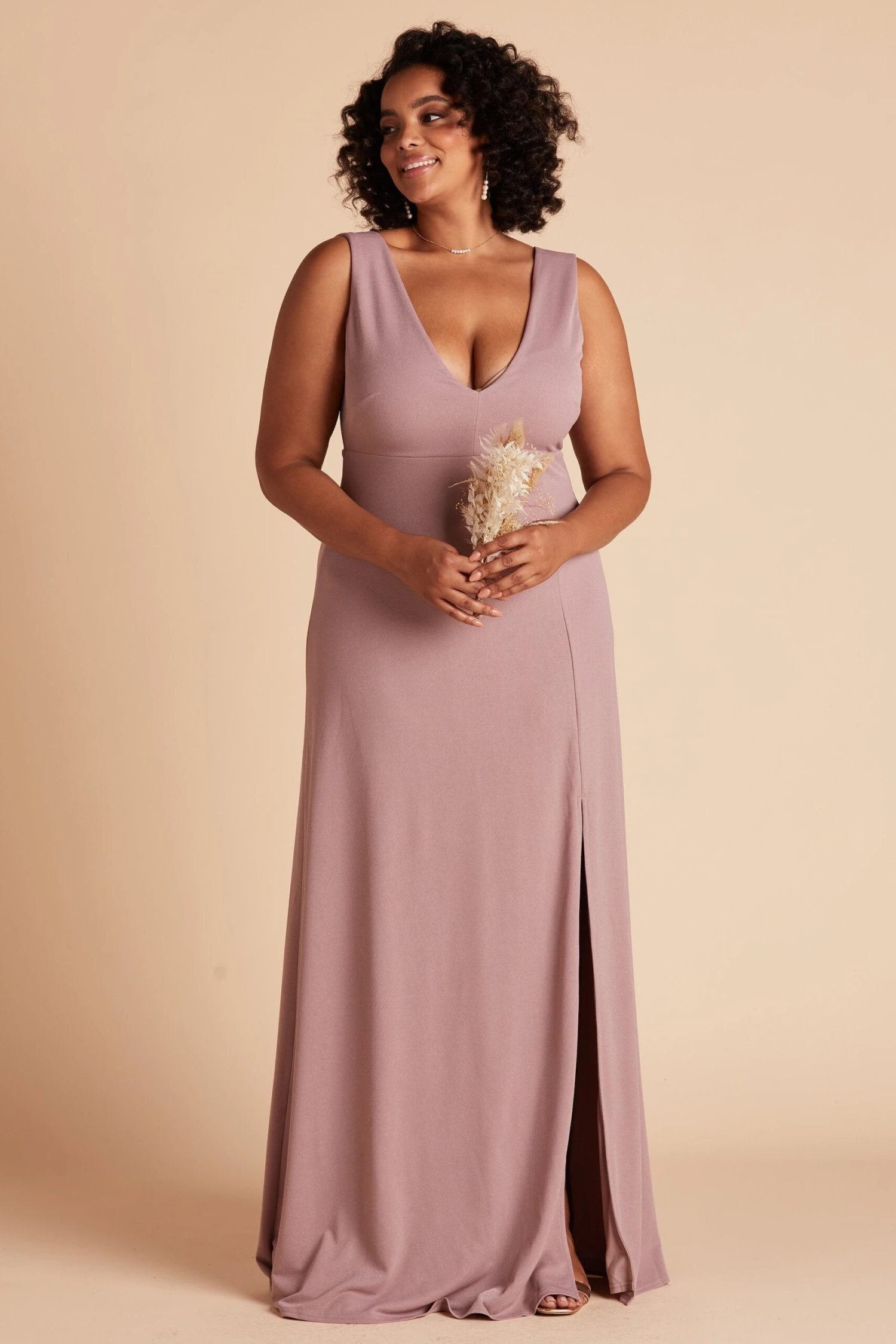 Shamin Crepe Dress - Dark Mauve - Image 4