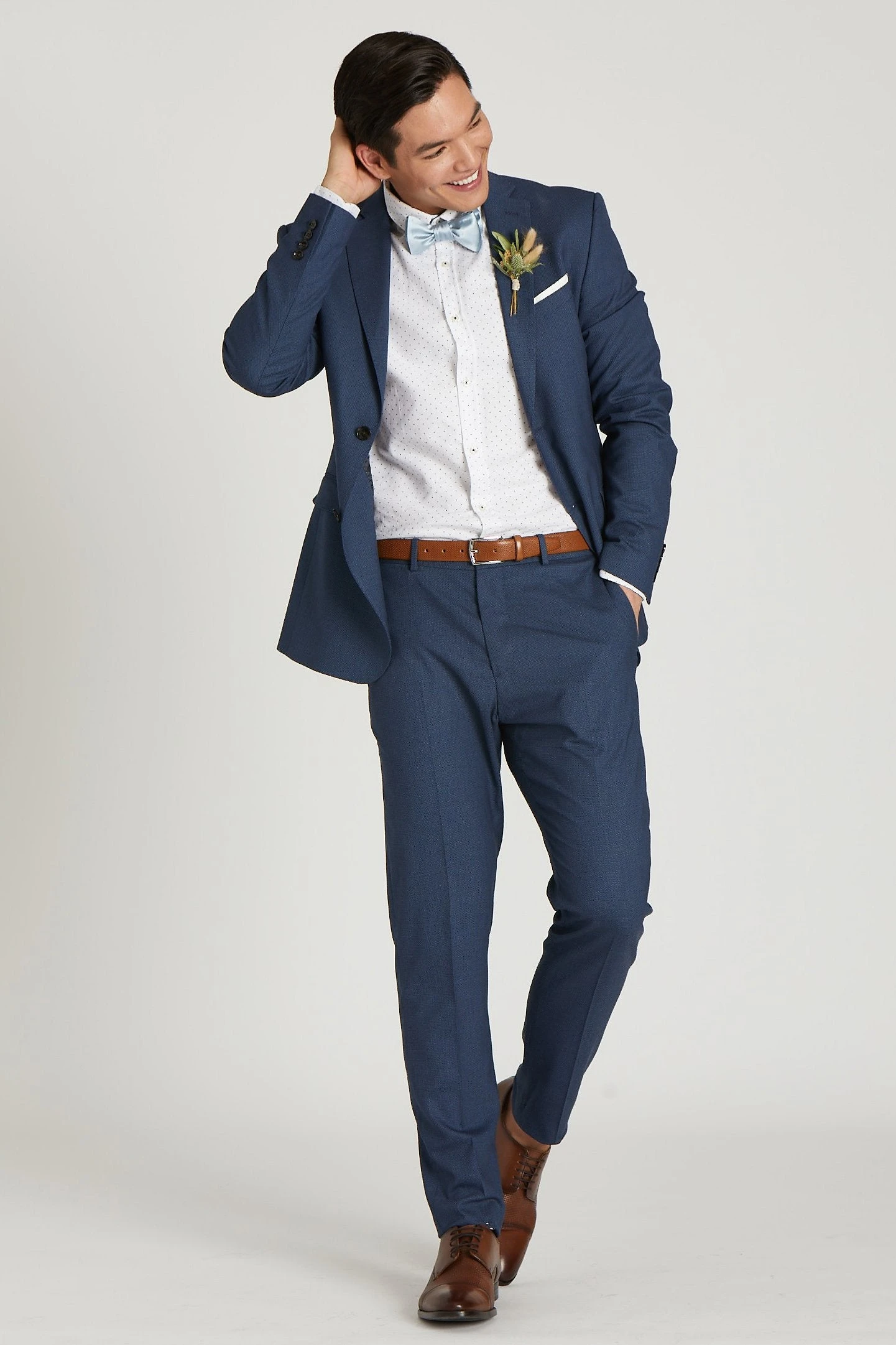 Daniel Bow Tie - Dusty Blue Sateen - Image 4