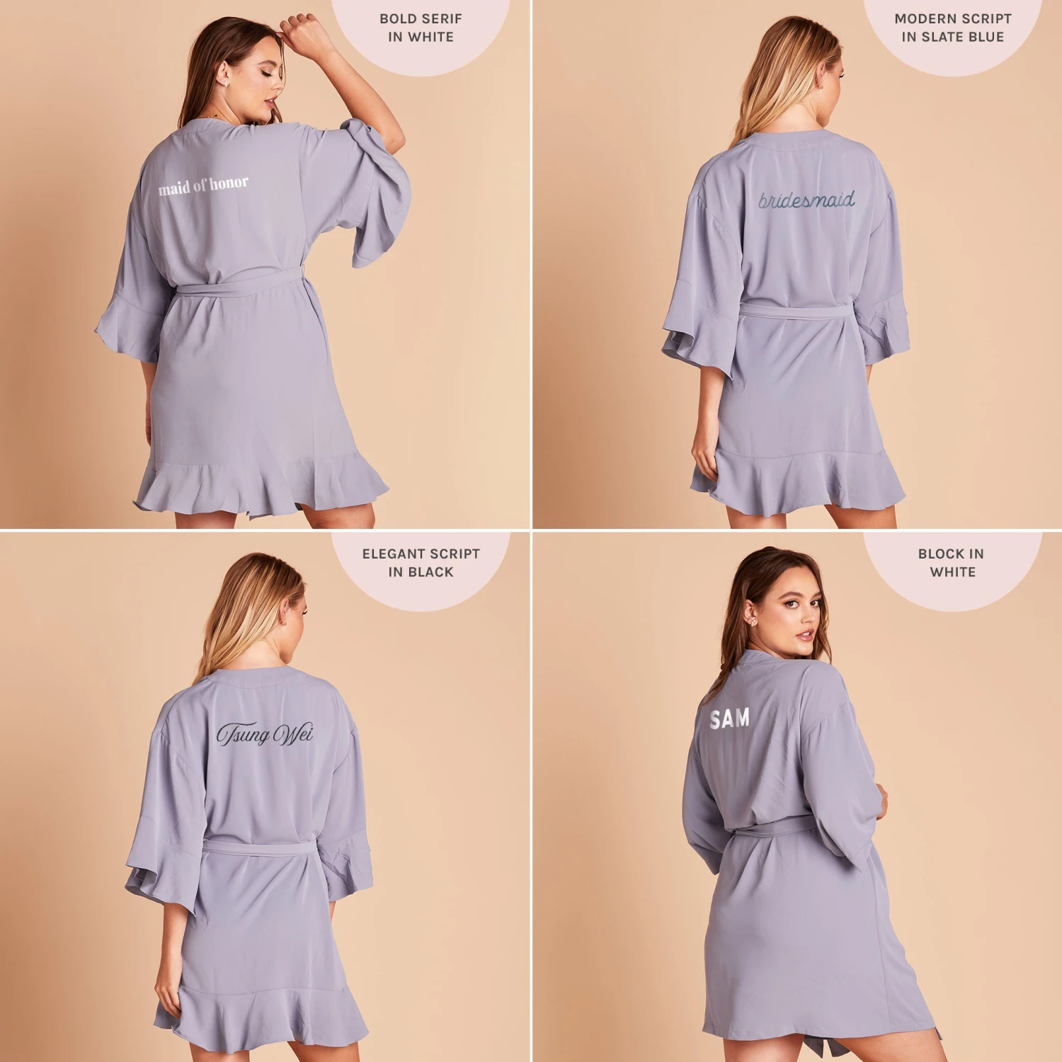 Kenny Ruffle Robe - Dusty Blue - Image 10