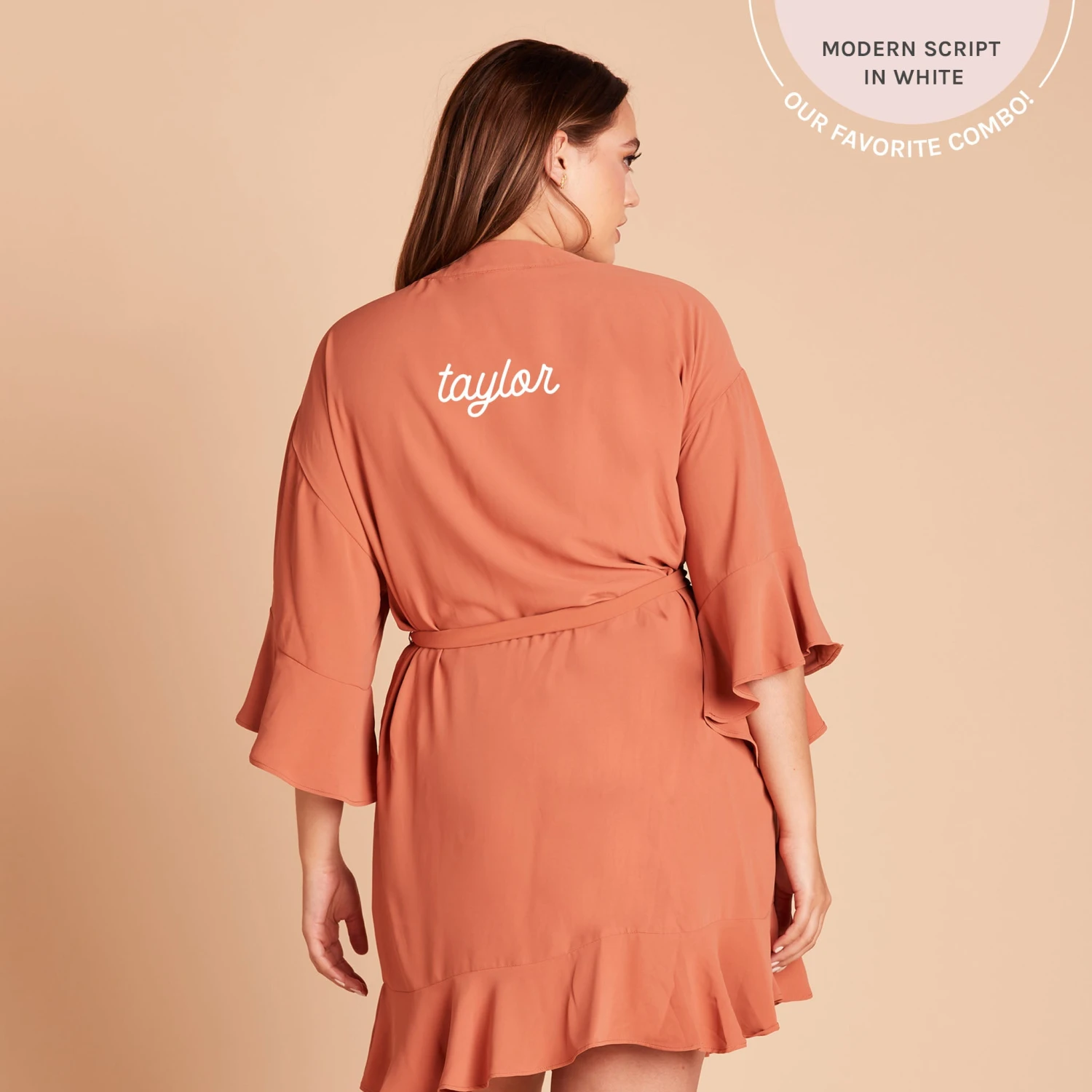 Kenny Ruffle Robe - Terracotta - Image 2