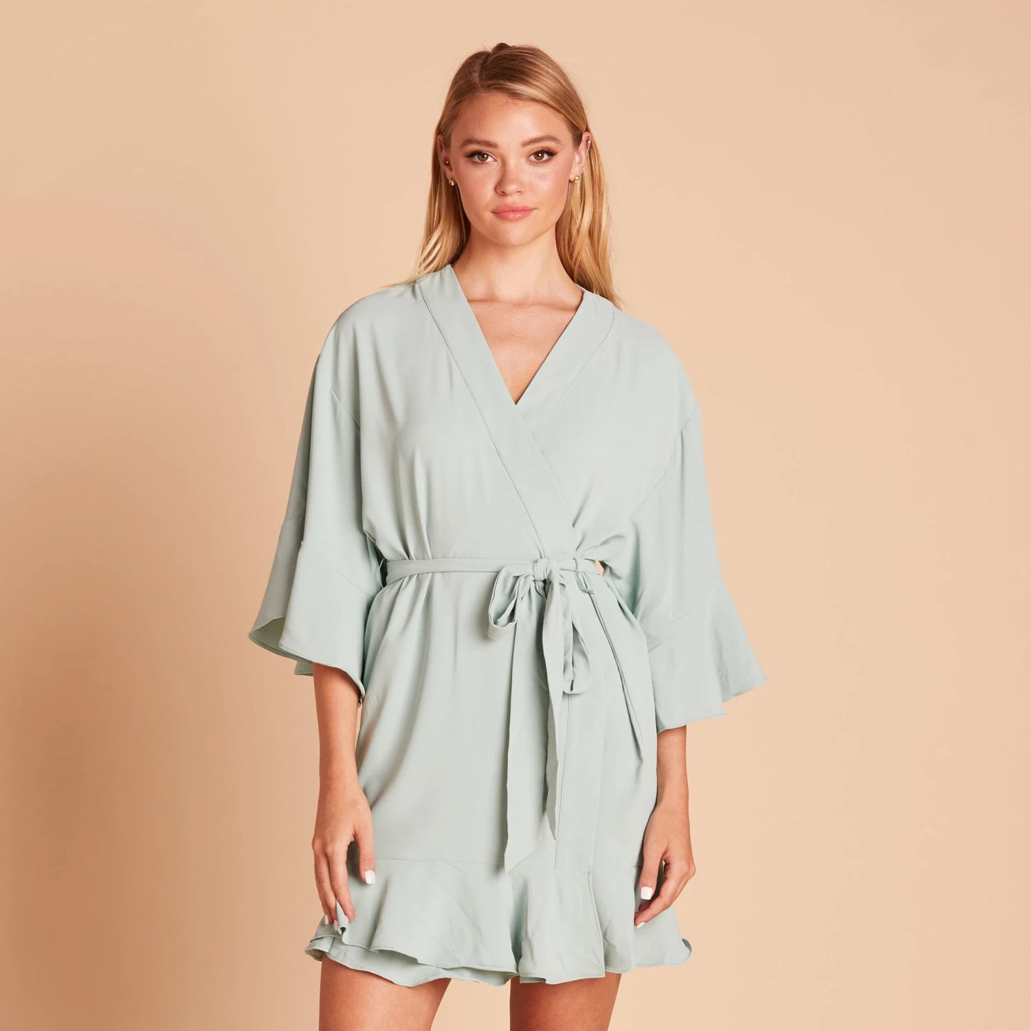 Kenny Ruffle Robe - Sage