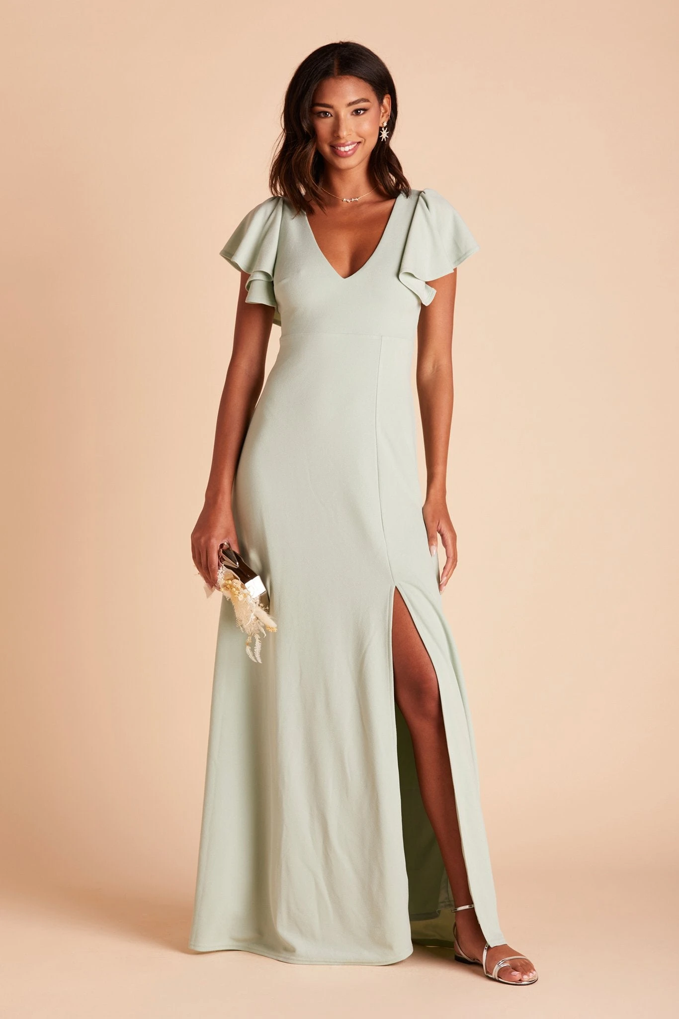 Hannah Crepe Dress - Sage - Image 5