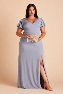 Hannah Crepe Dress - Dusty Blue