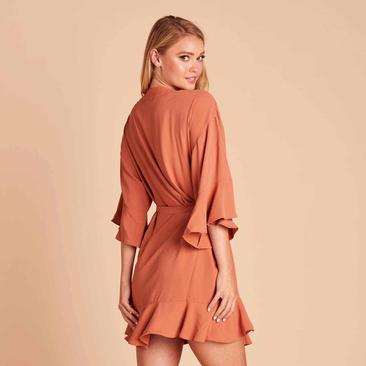 Kenny Ruffle Robe - Terracotta - Image 7