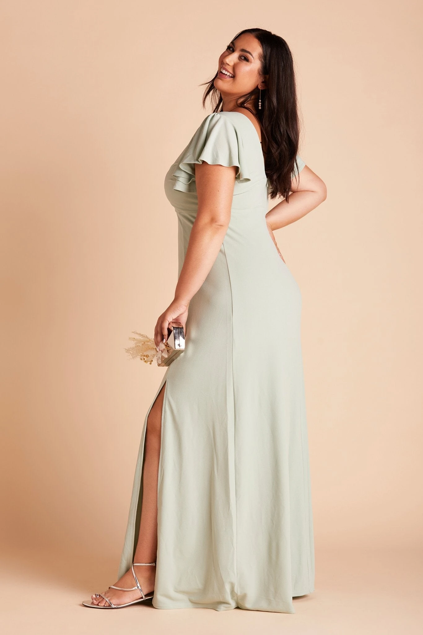Hannah Crepe Dress - Sage - Image 14