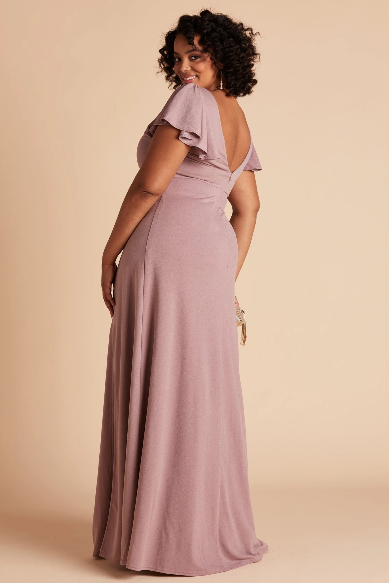 Hannah Crepe Dress - Dark Mauve - Image 2
