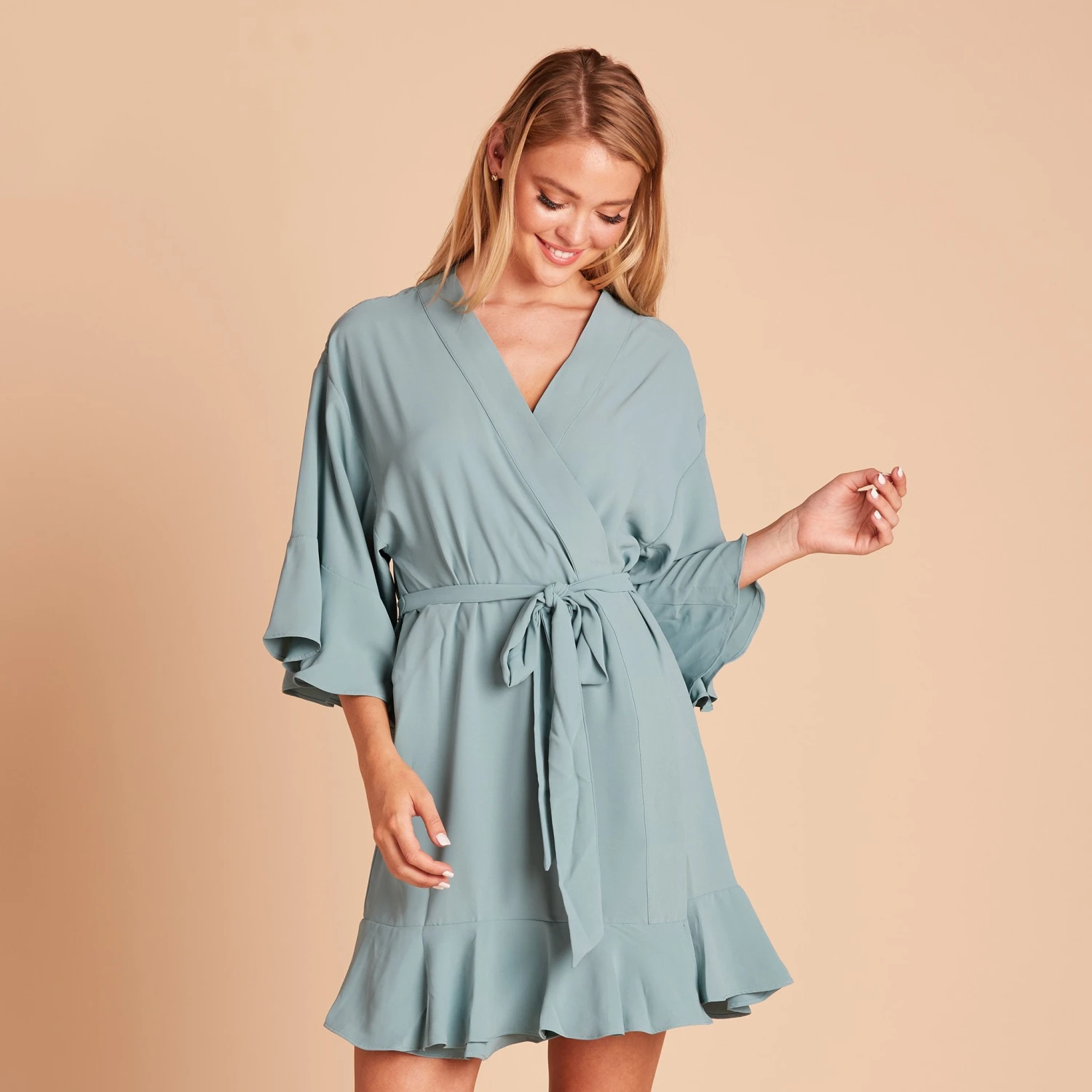 Kenny Ruffle Robe - Sea Glass - Image 5