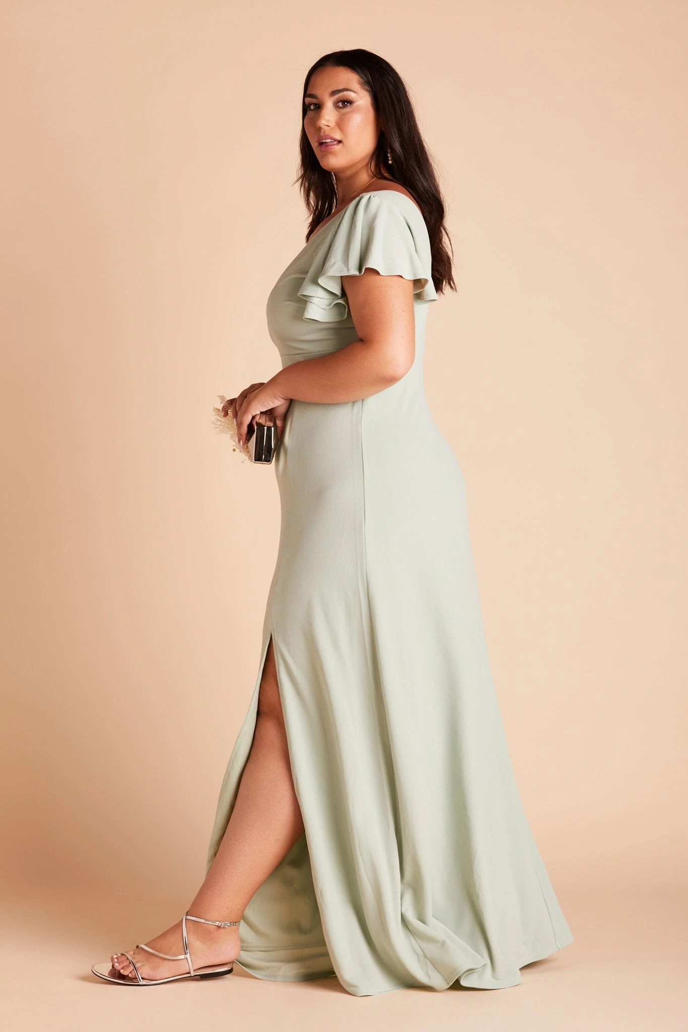 Hannah Crepe Dress - Sage - Image 13