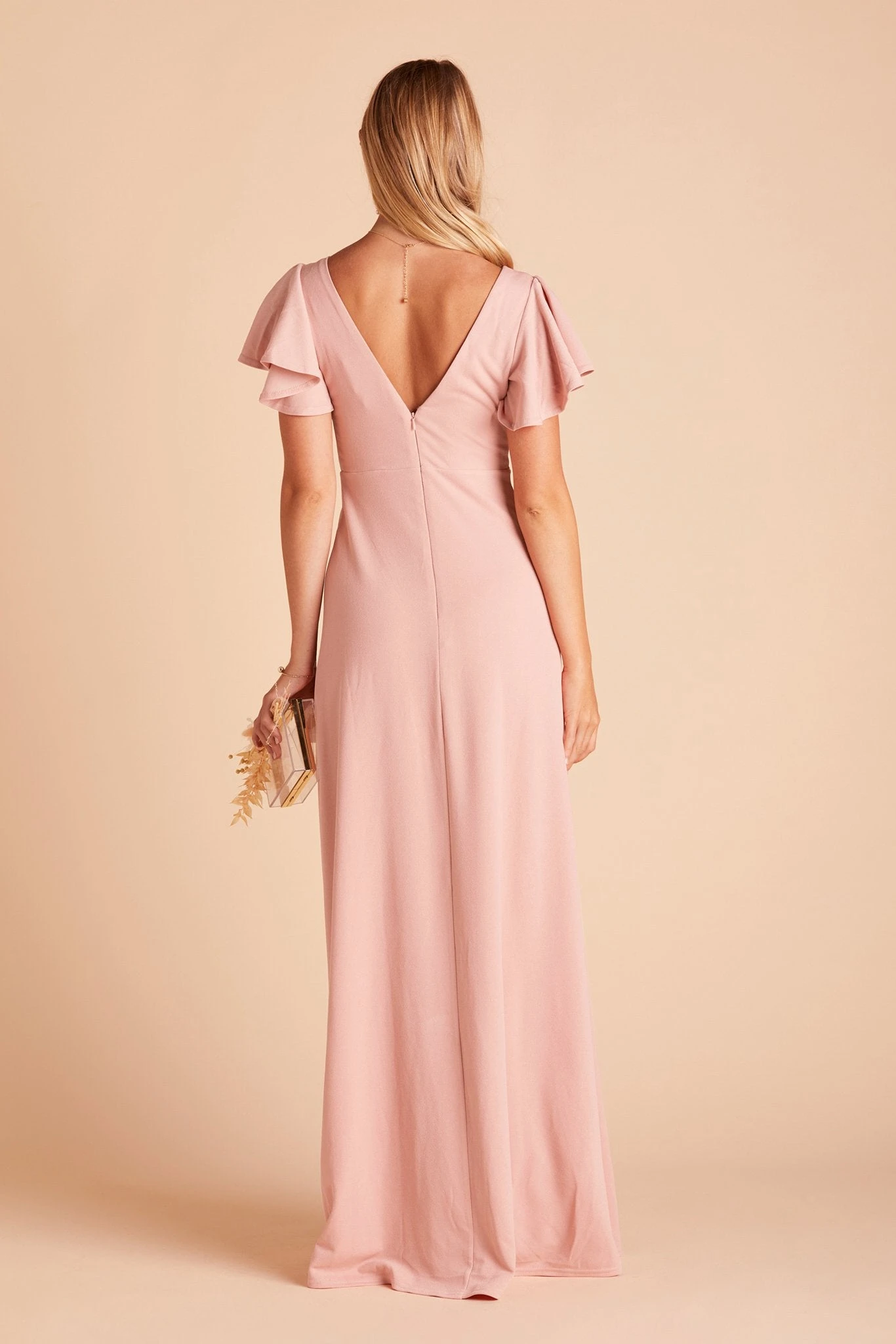 Hannah Crepe Dress - Dusty Rose - Image 6