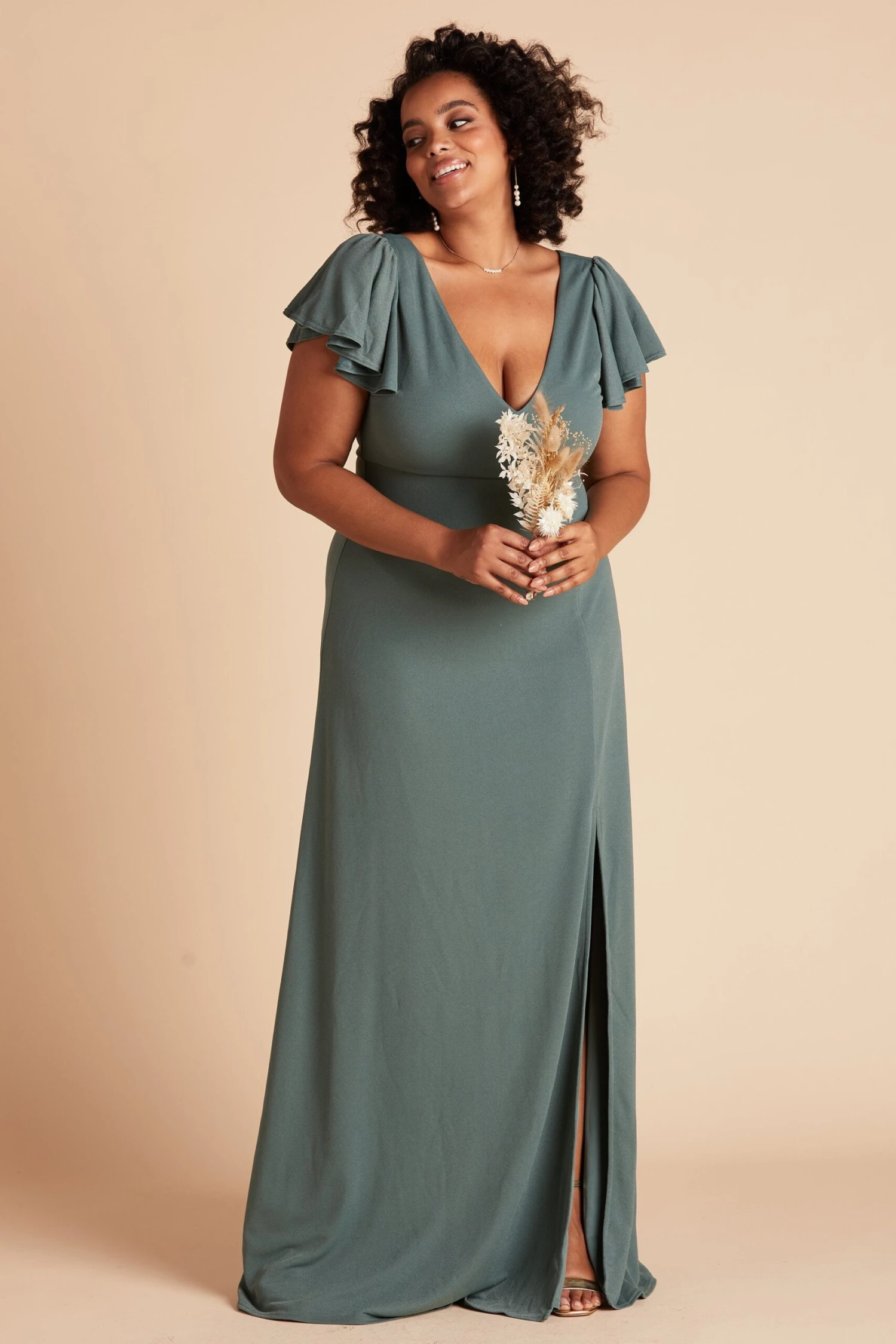 Hannah Crepe Dress - Sea Glass - Image 5