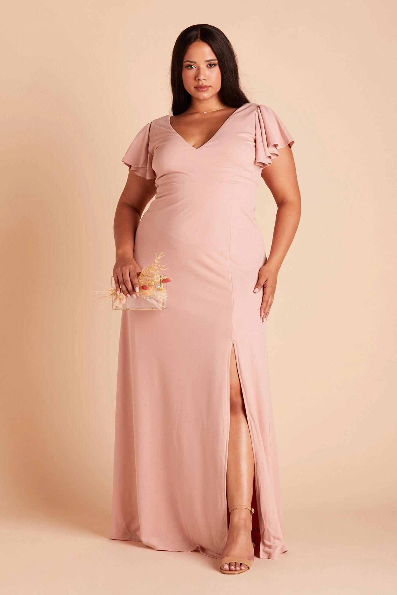 Hannah Crepe Dress - Dusty Rose - Image 12