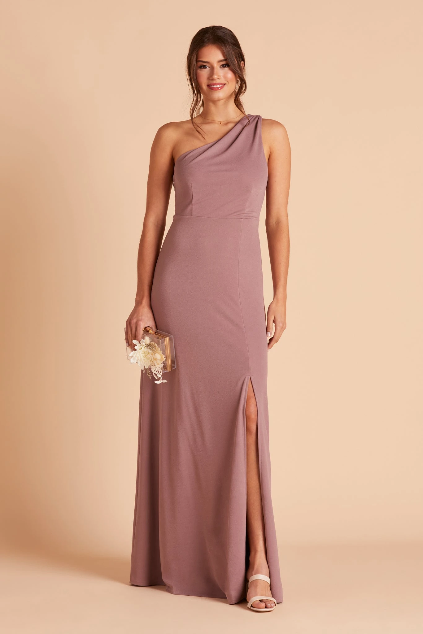Kira Crepe Dress - Dark Mauve - Image 5