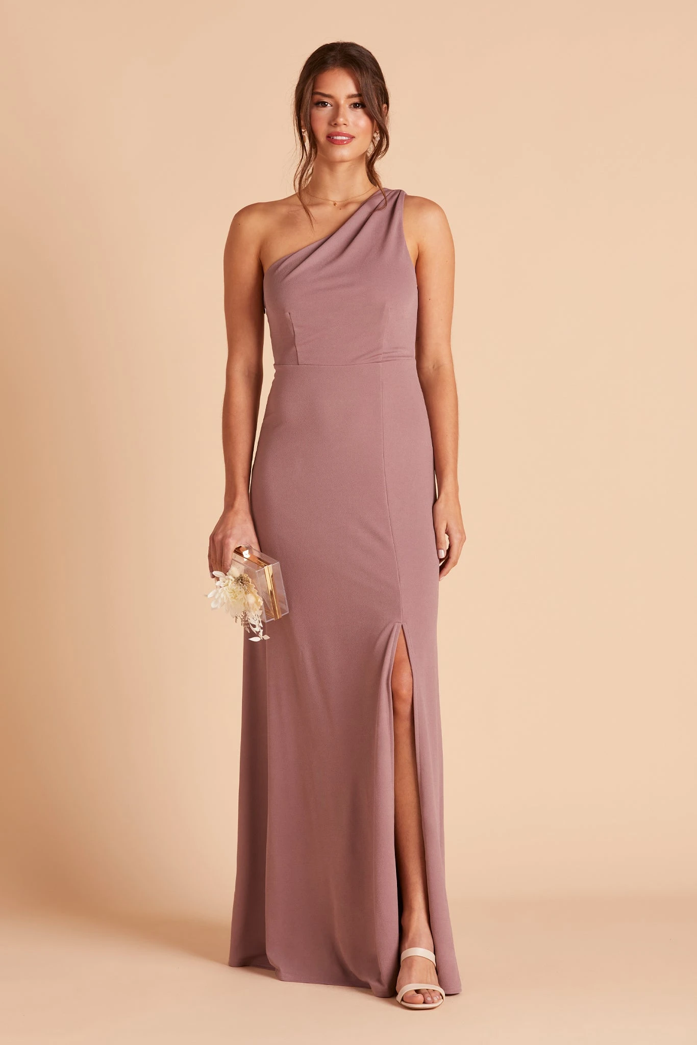 Kira Crepe Dress - Dark Mauve - Image 6