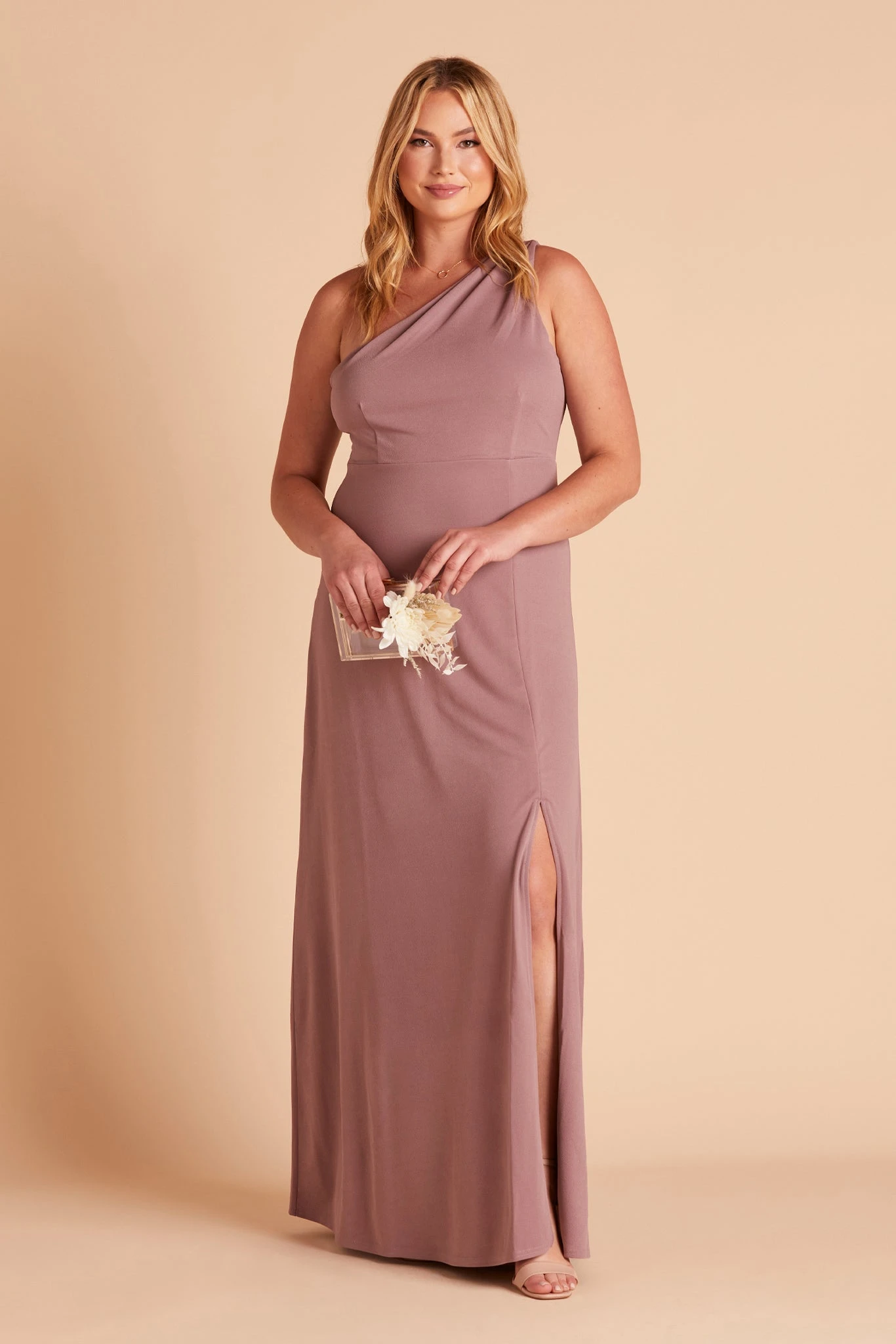 Kira Crepe Dress - Dark Mauve - Image 2