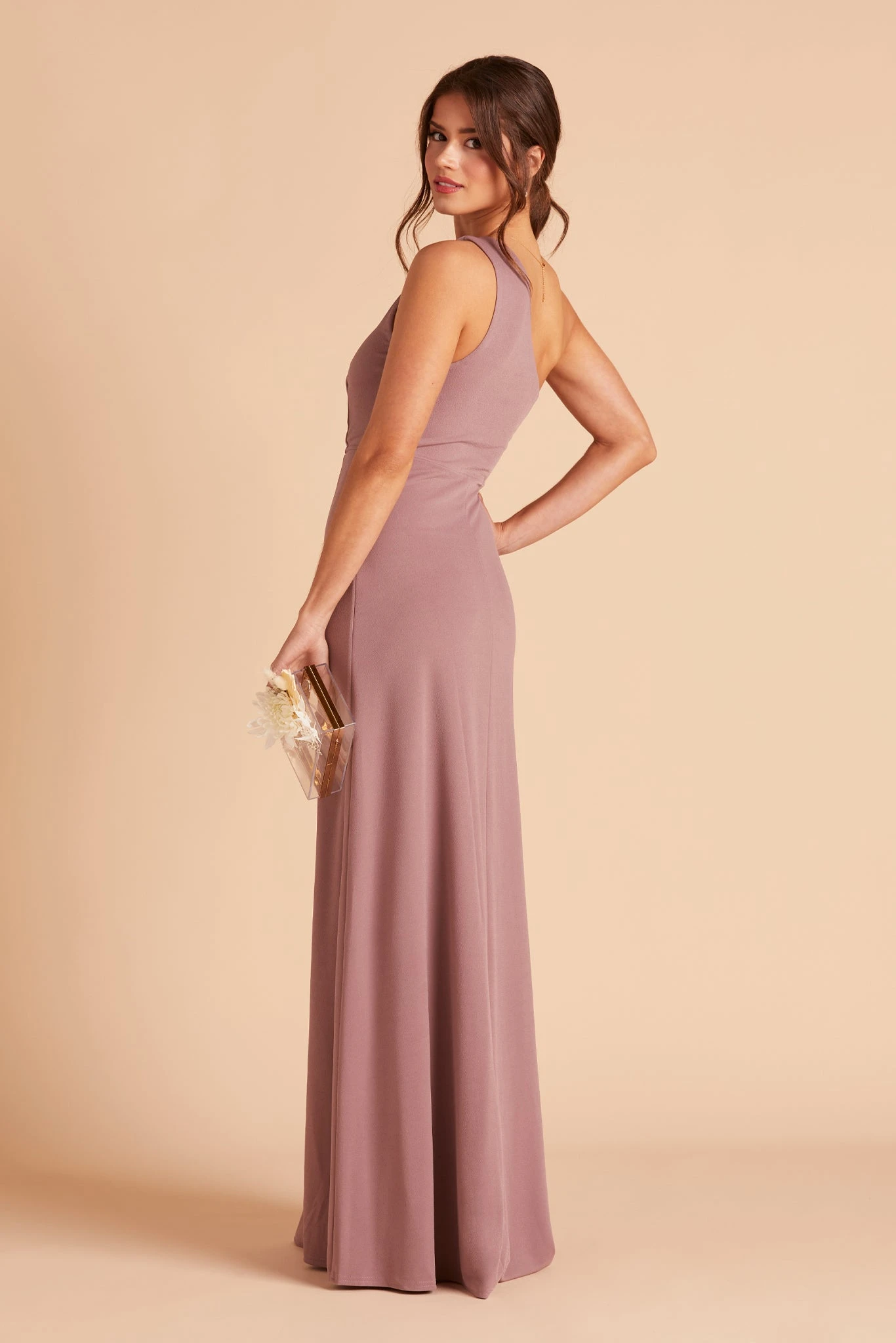 Kira Crepe Dress - Dark Mauve - Image 8