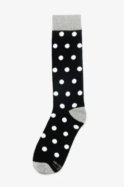 Polka Dot Groomsmen Socks By No Cold Feet - Black