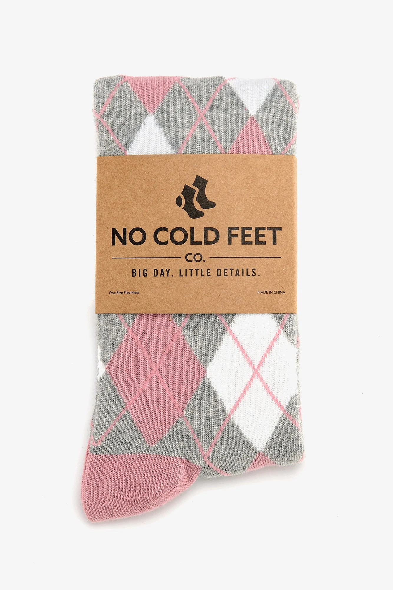 Argyle Groomsmen Socks By No Cold Feet - Dusty Rose - Image 2