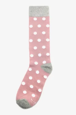 Polka Dot Groomsmen Socks By No Cold Feet - Dusty Rose