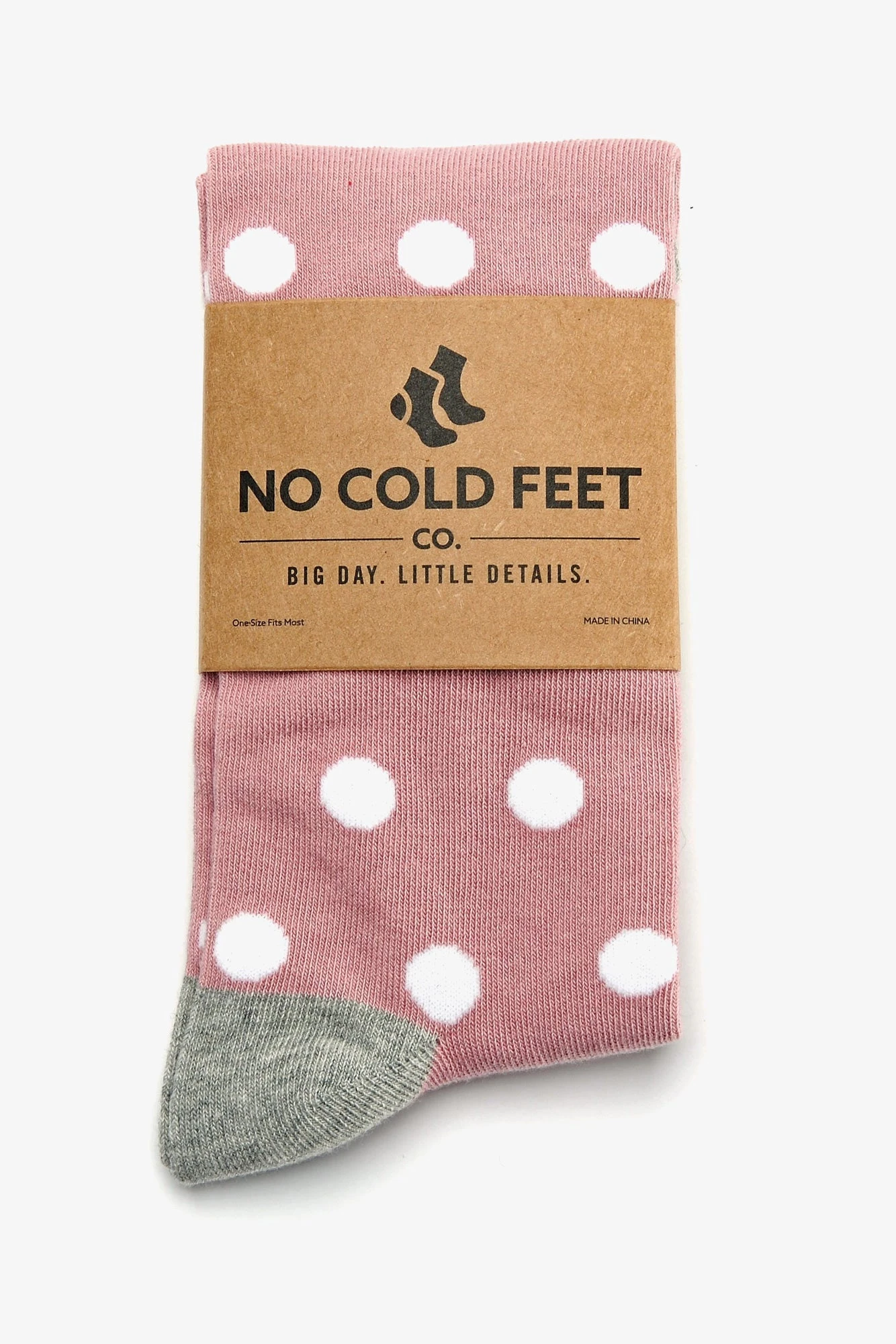 Polka Dot Groomsmen Socks By No Cold Feet - Dusty Rose - Image 2