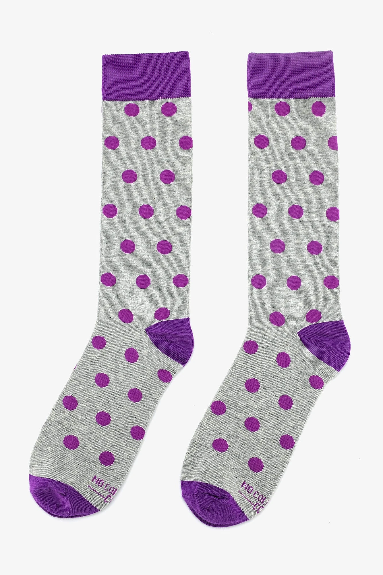 Polka Dot Groomsmen Socks By No Cold Feet - Purple - Image 2