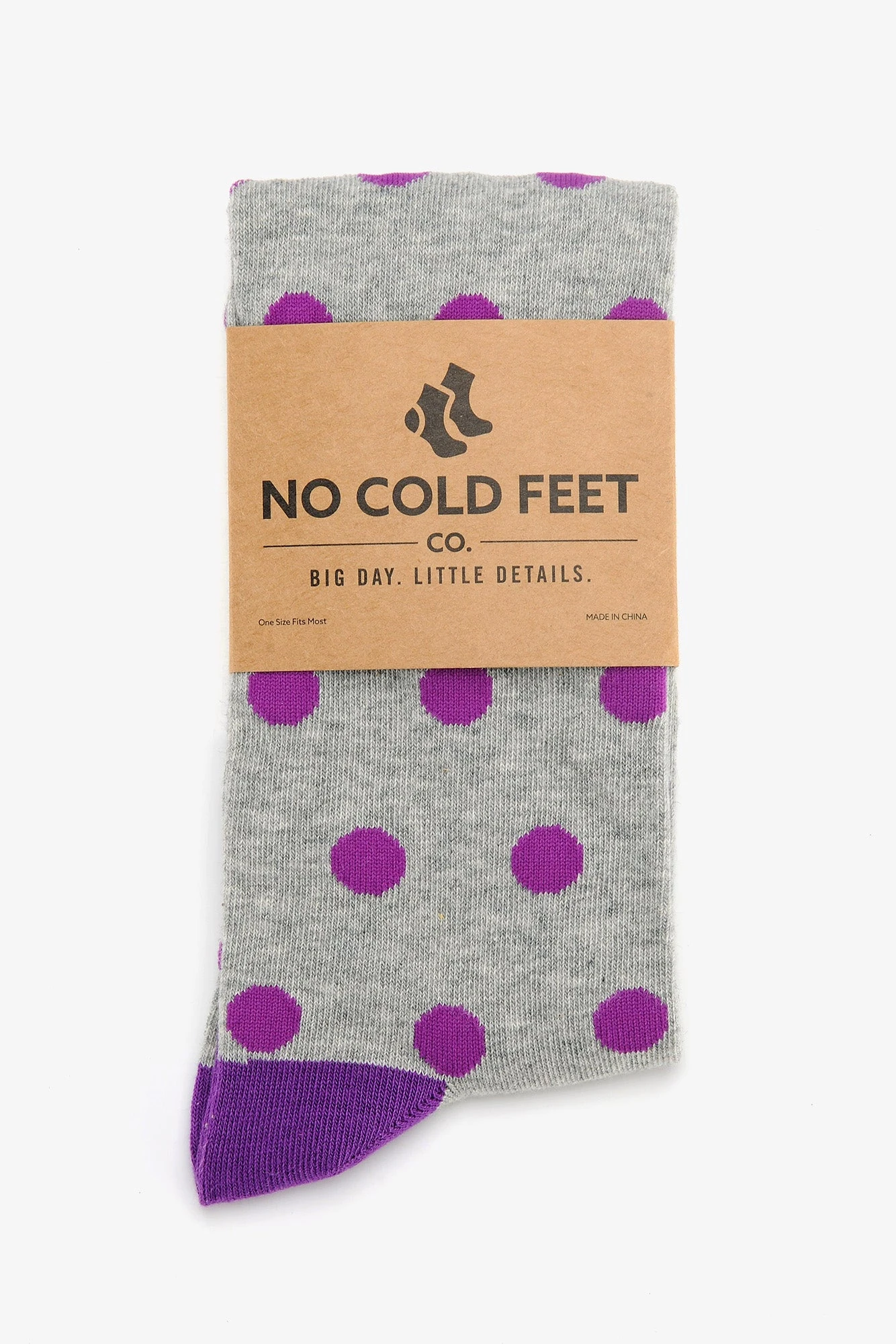 Polka Dot Groomsmen Socks By No Cold Feet - Purple - Image 3