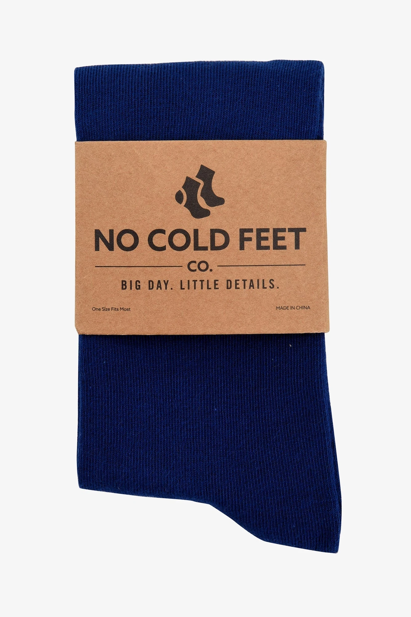 Solid Groomsmen Socks By No Cold Feet - Navy - Image 2