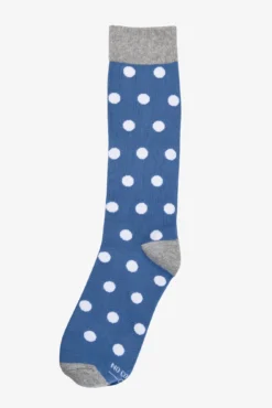 Polka Dot Groomsmen Socks By No Cold Feet - Steel Blue
