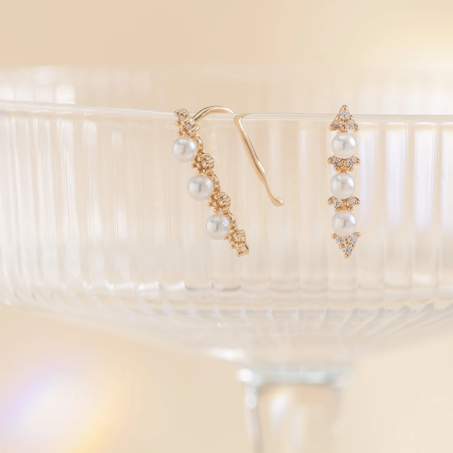 Santa Maria Pearl And Crystal Earrings - Image 3