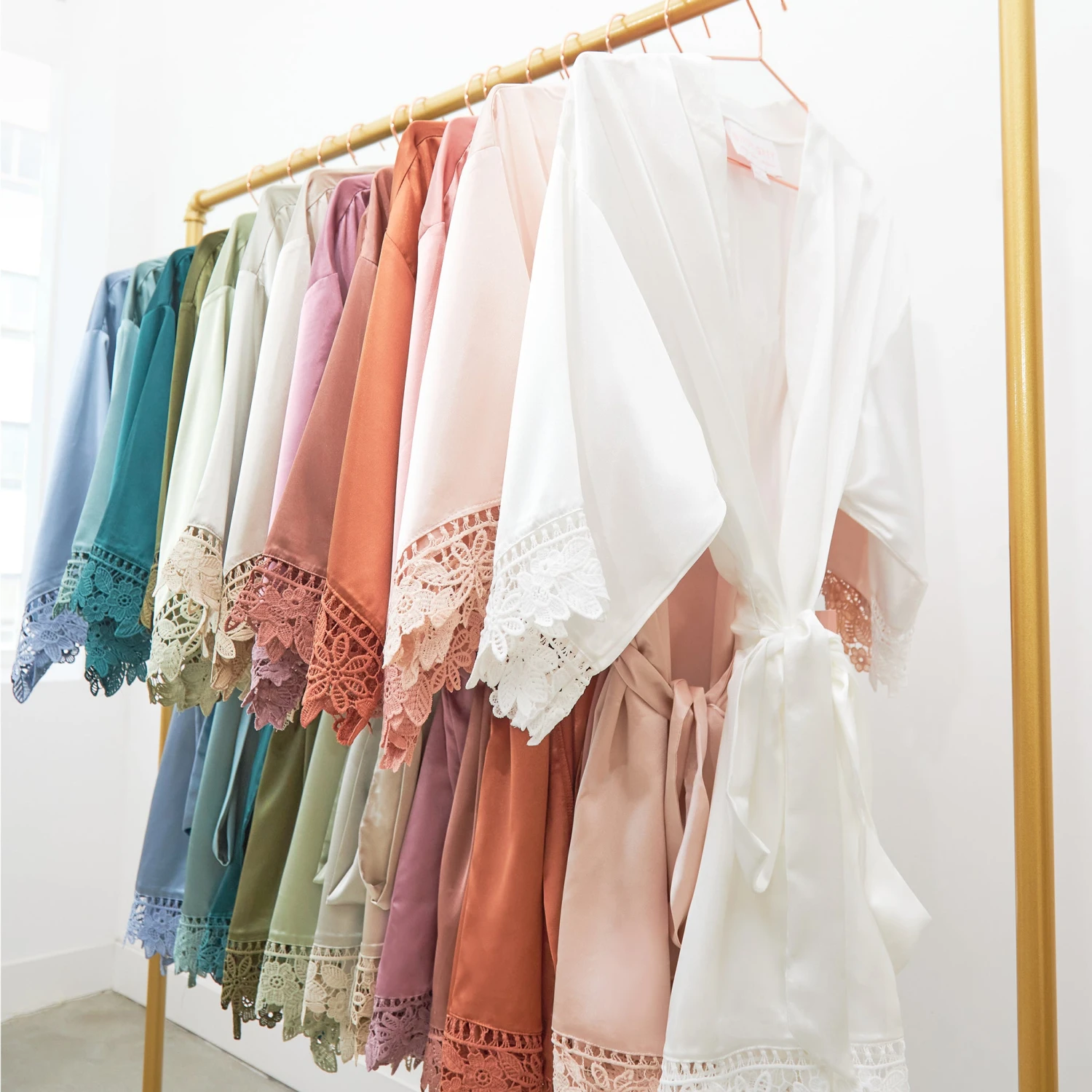 Claudine Lace Robe - Taupe - Image 8