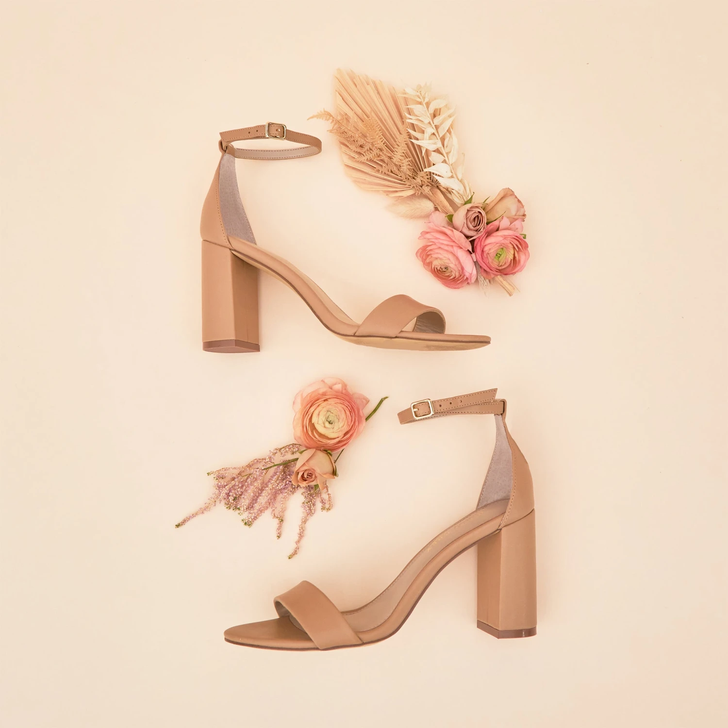 Mary High Chunky Heel - Nude Latte - Image 6