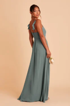 Adelle Chiffon Dress - Sea Glass