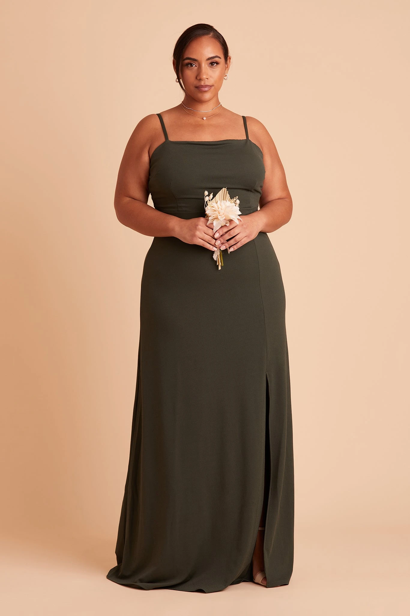 Benny Crepe Dress - Olive - Image 10