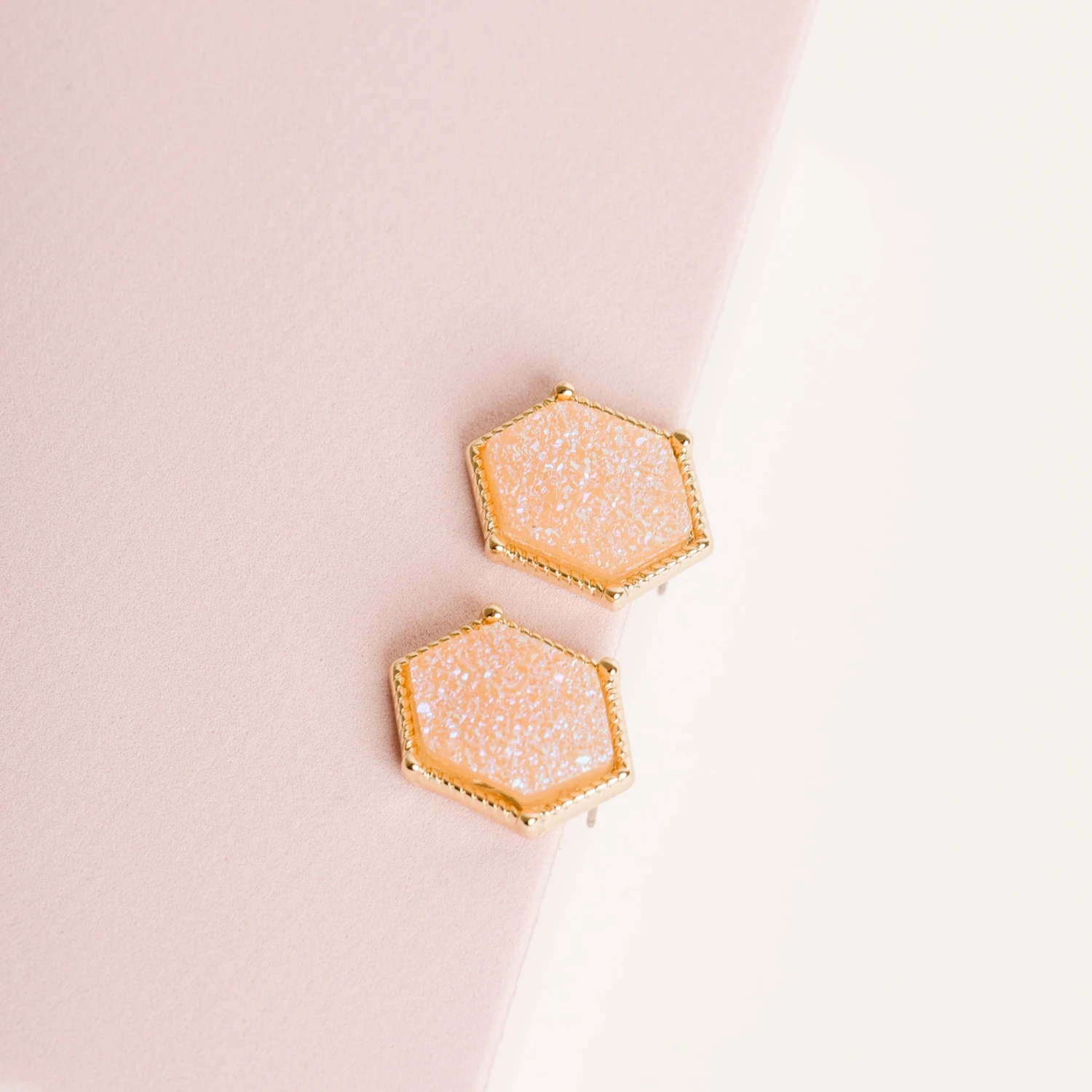 Brentwood Druzy Studs - Blush - Image 3