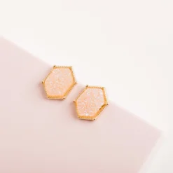Brentwood Druzy Studs - Blush