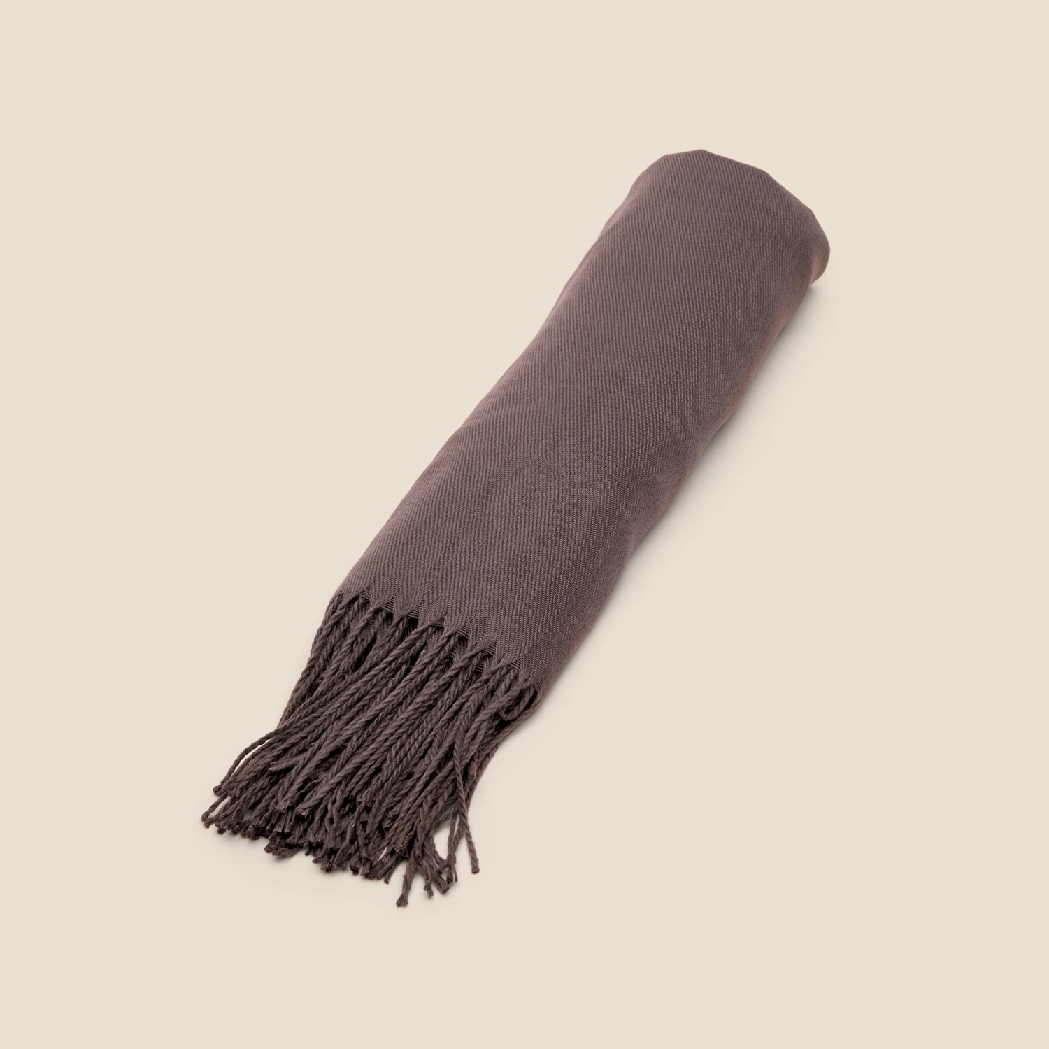 Shawl With Fringe - Dark Grey - Image 2