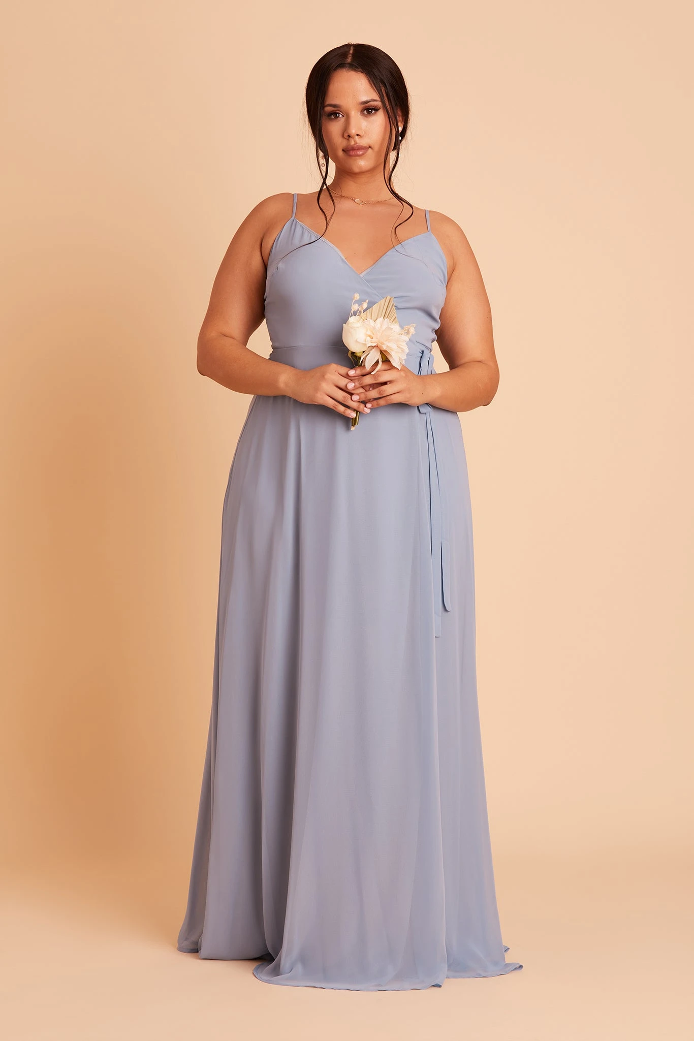 Cindy Chiffon Dress - Dusty Blue - Image 2