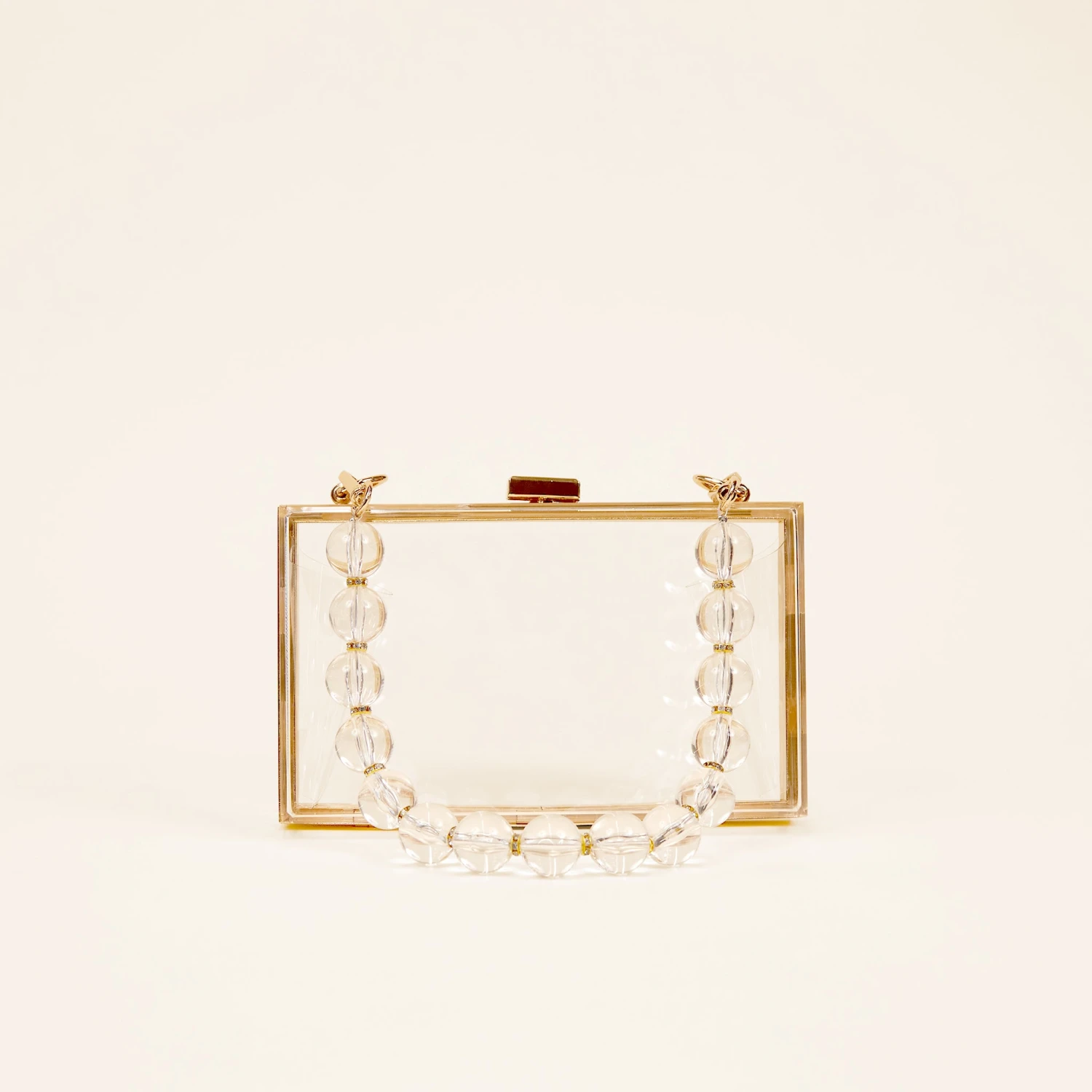 Clear Clutch With Clear Beads