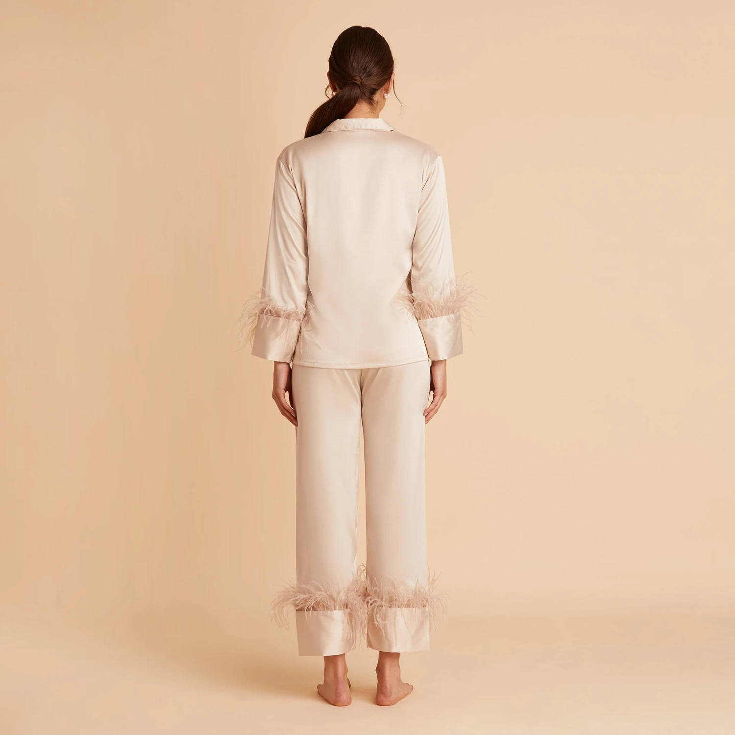Feathered Pajama Set - Champagne - Image 3