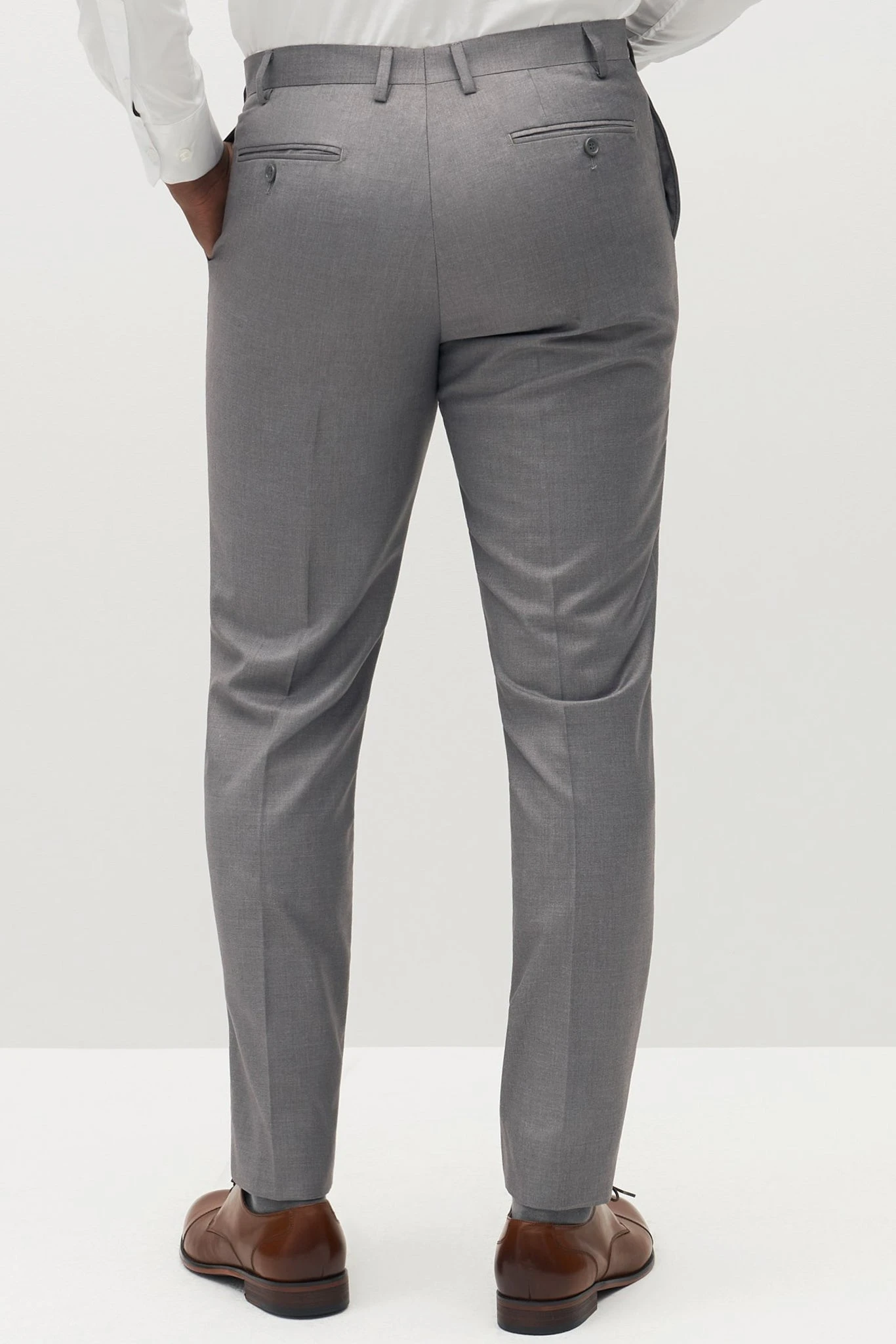 Textured Gray Suit Pants By SuitShop - Image 5