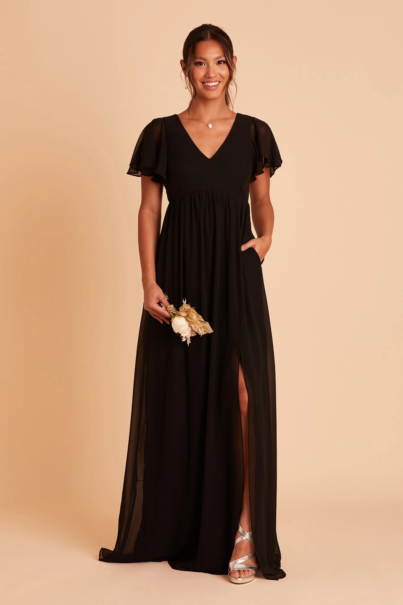Hannah Empire Dress - Black - Image 7