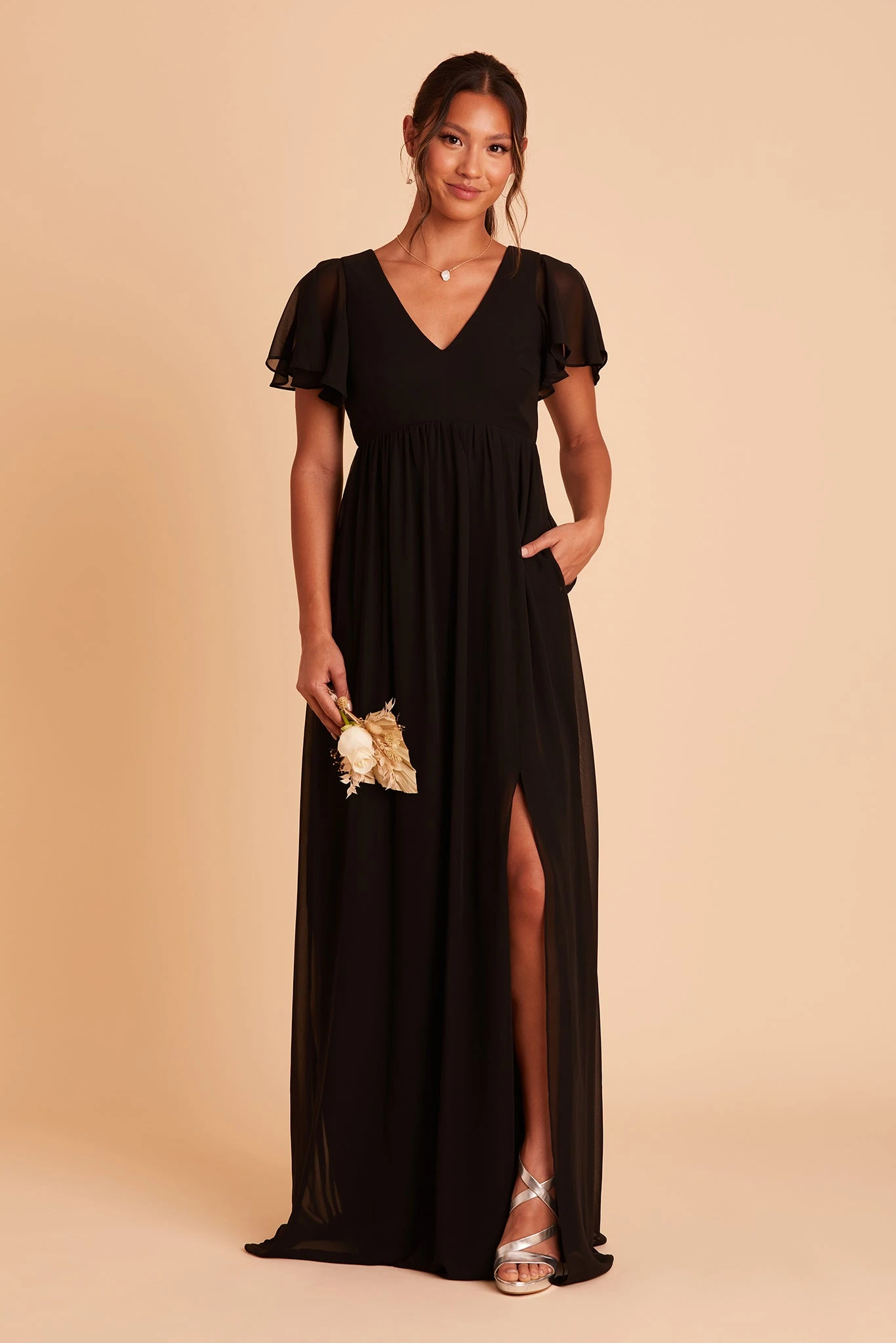 Hannah Empire Dress - Black - Image 4