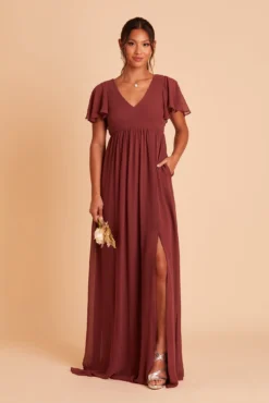 Hannah Empire Dress - Rosewood
