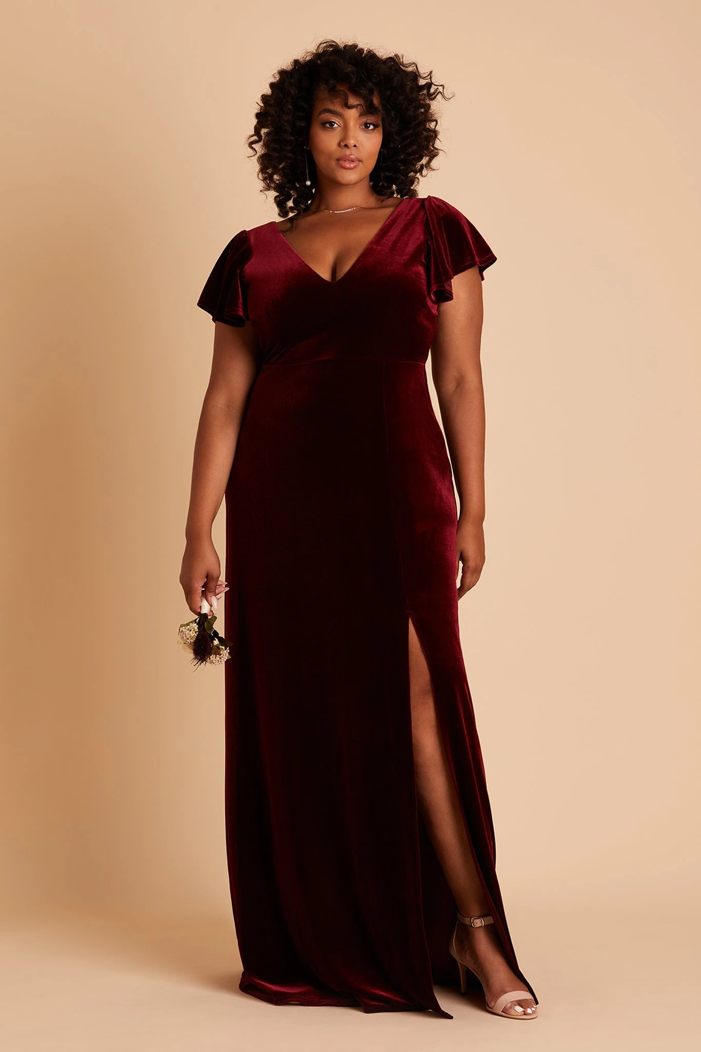 Hannah Velvet Dress - Cabernet - Image 10