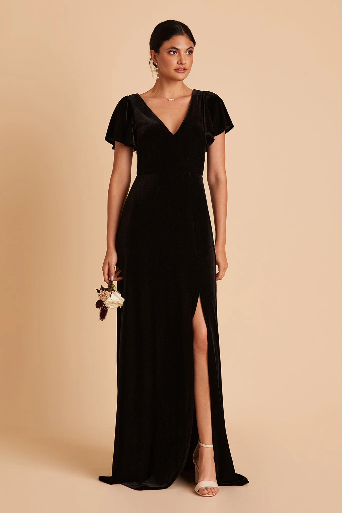 Hannah Velvet Dress - Black - Image 5