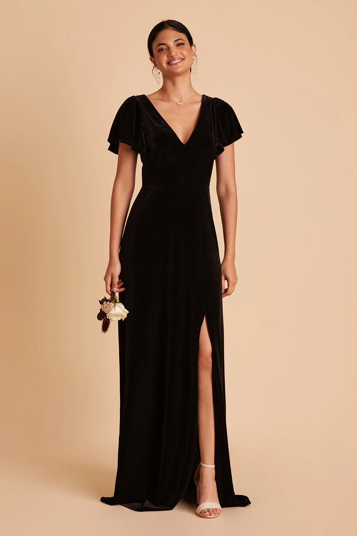 Hannah Velvet Dress - Black - Image 6