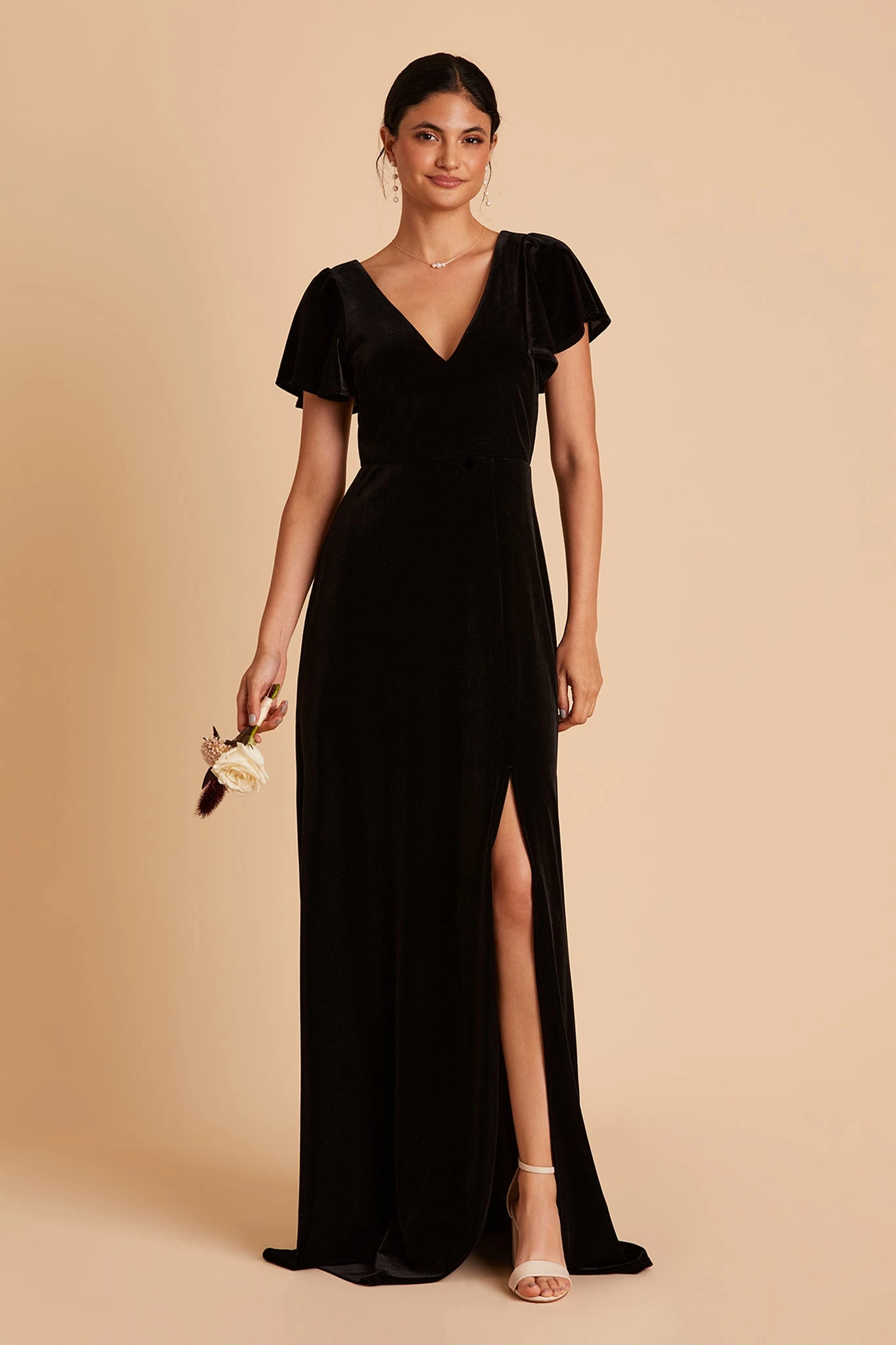 Hannah Velvet Dress - Black - Image 7