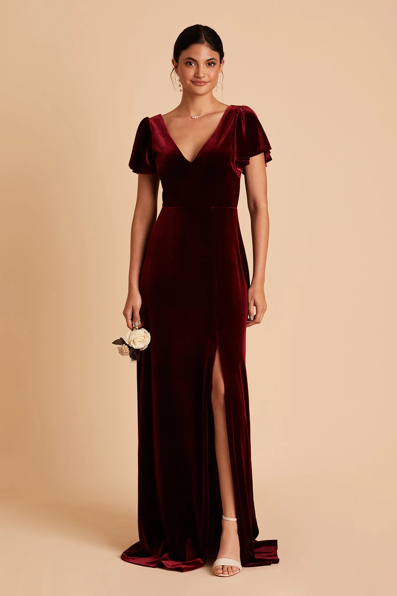 Hannah Velvet Dress - Cabernet - Image 2