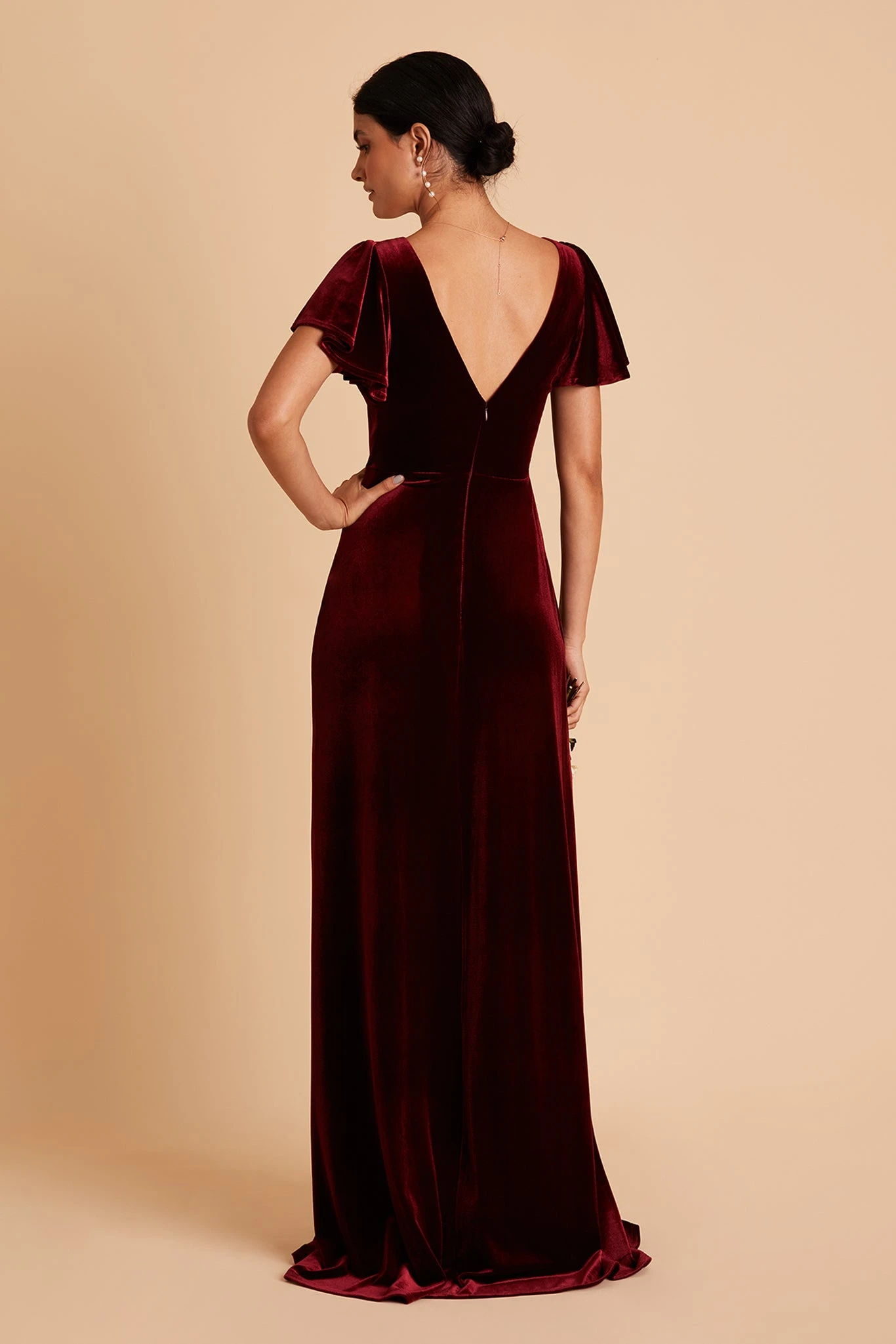 Hannah Velvet Dress - Cabernet - Image 7
