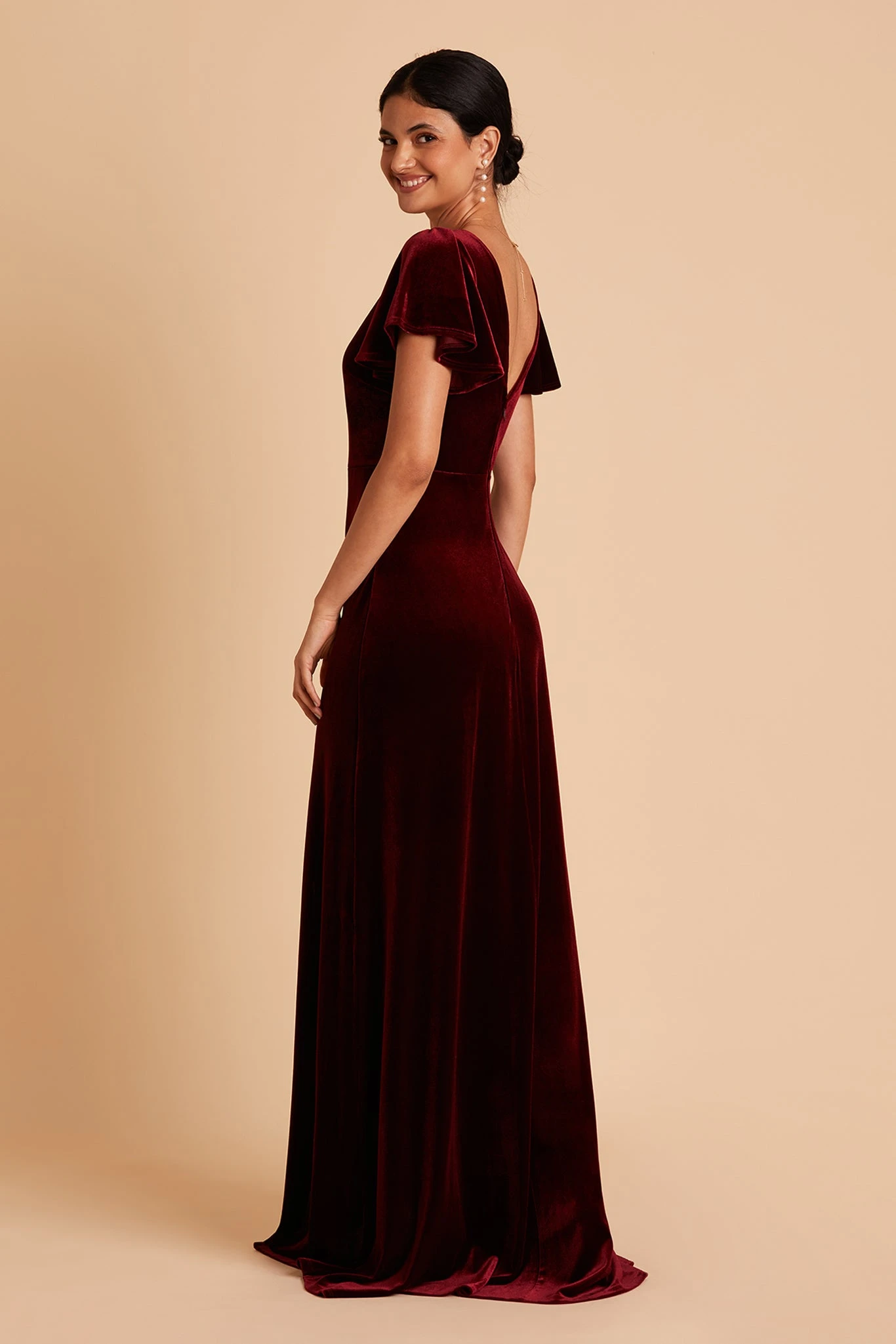 Hannah Velvet Dress - Cabernet - Image 6